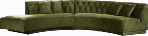 Michele 2pc. Sectional In Olive Velvet