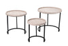 Maddox Faux Shagreen Nesting Tables (Set of 3), Cream