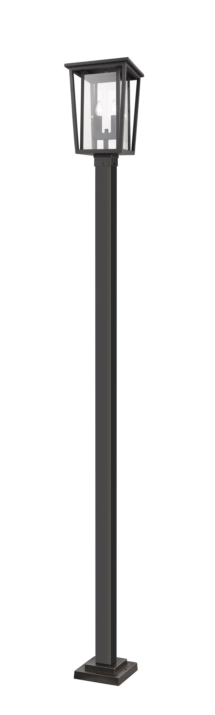 Seoul 2 Light Outdoor Post Mounted Fixture in Oil Rubbed Bronze Finish