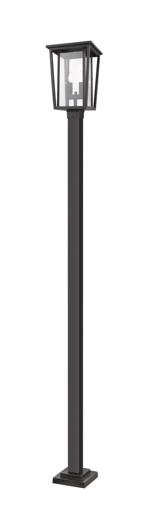 Seoul 2 Light Outdoor Post Mounted Fixture in Oil Rubbed Bronze Finish