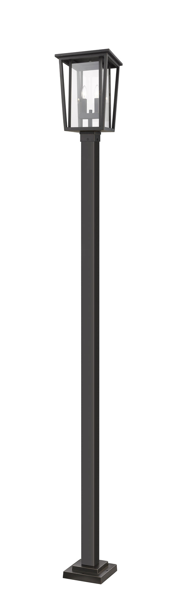 Seoul 2 Light Outdoor Post Mounted Fixture in Oil Rubbed Bronze Finish