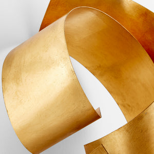 Ribbons Sculpture in Gold Leaf