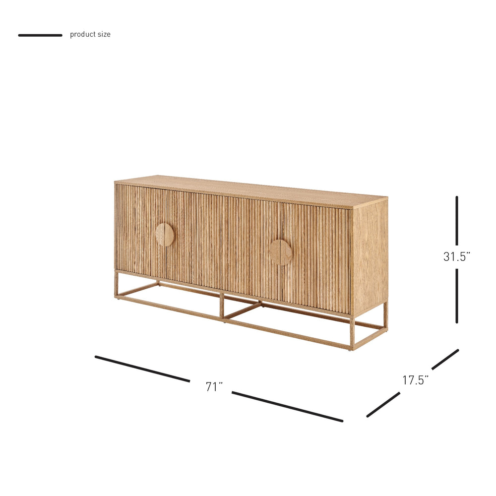 Ingrid KD Sideboard w/ 4 Doors, Natural 