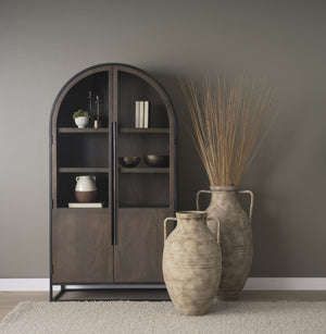 Tulsi Small Matte Earth Brown Ceramic Floor Vase