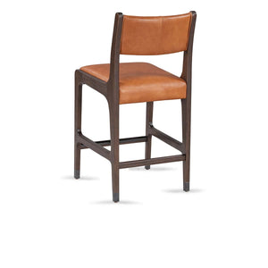 Wayne Leather Counter Stool - Autumn Brown, Ash Wood Frame