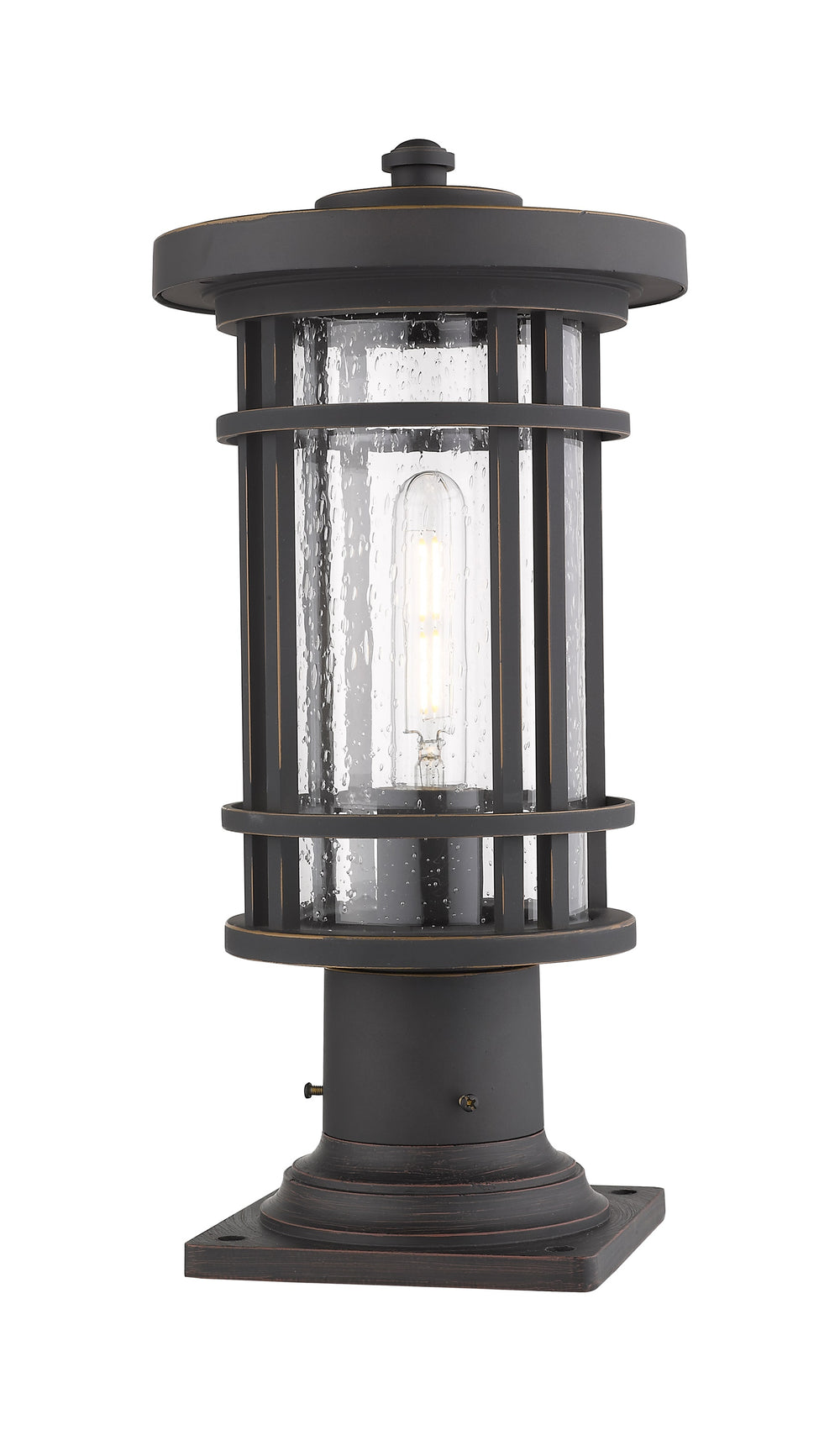 Jordan 1 Light Outdoor Pier Mounted Fixture in Oil Rubbed Bronze Finish