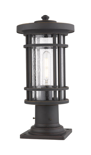 Jordan 1 Light Outdoor Pier Mounted Fixture in Oil Rubbed Bronze Finish