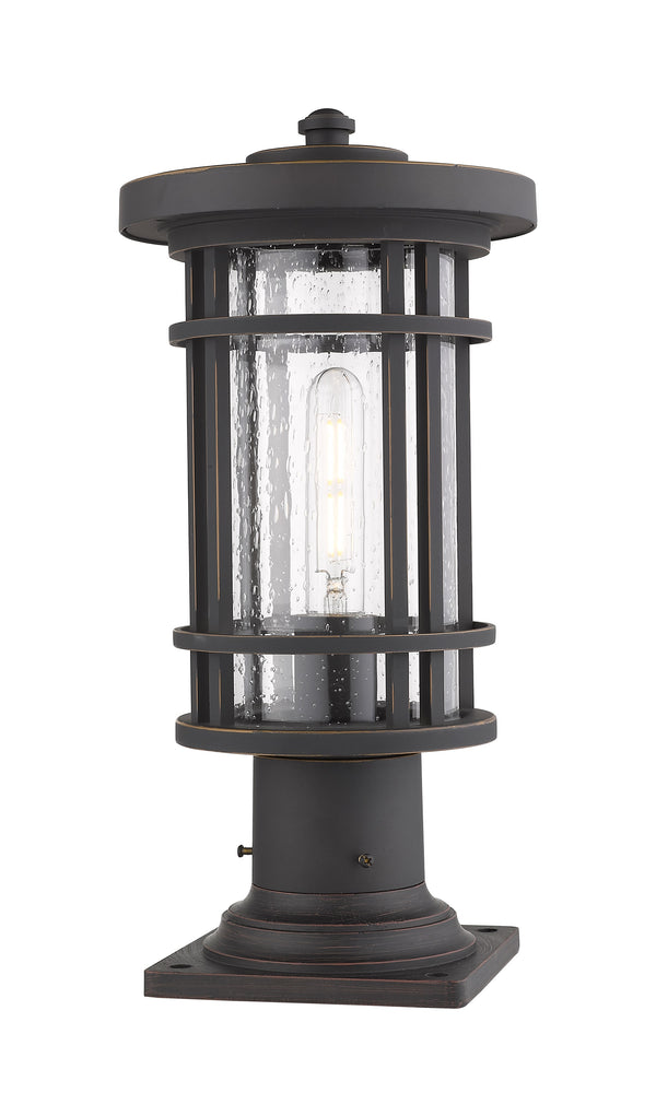 Jordan 1 Light Outdoor Pier Mounted Fixture in Oil Rubbed Bronze Finish