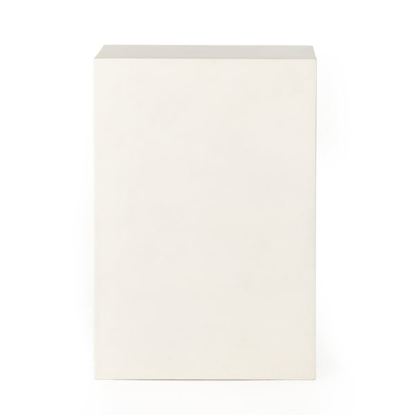Parish Outdoor End Table In White Concrete