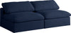 Carmen Cloud Modular Armless Sofa In Navy Linen Fabric