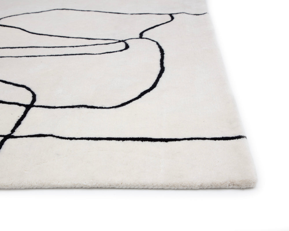 TILDA HAND -TUFTED RUG - IVORY / CHARCOAL - 8' X 10'