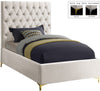 Robin Twin Bed In Cream Velvet