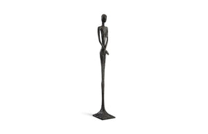 Skinny Female Sculpture, Liquid Silver