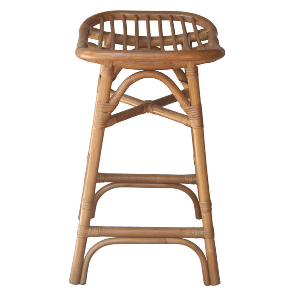 Damara Rattan Counter Stool In Canary Brown 