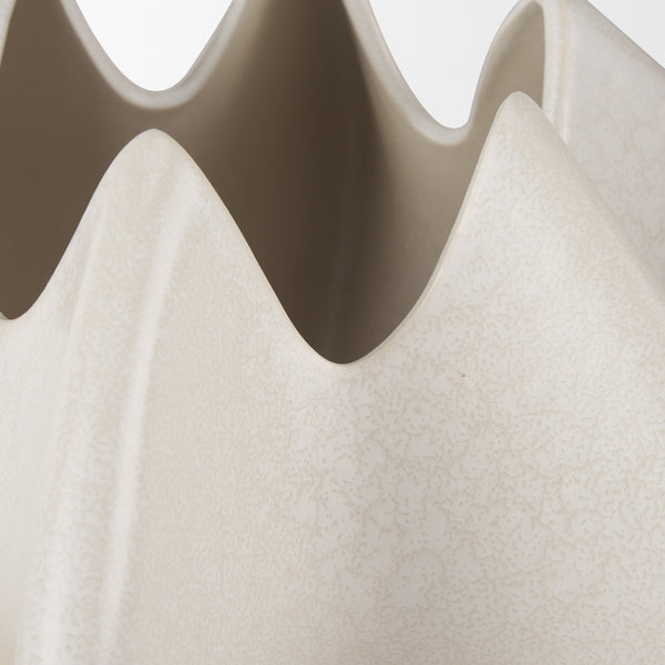 Ulrich Sculptural Cream Glazed Ceramic Vase