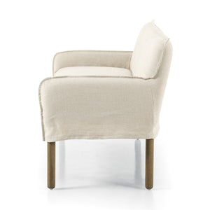 Addington Slipcover Bench in Brussels Natural