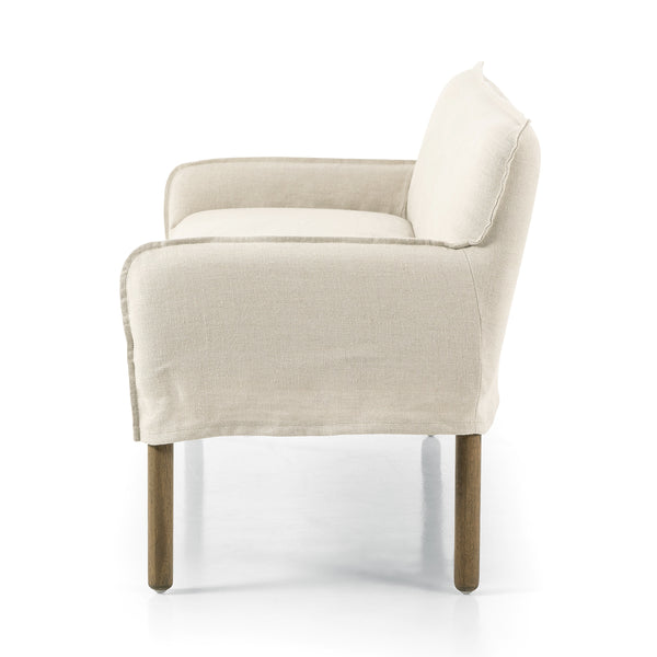 Addington Slipcover Bench in Brussels Natural