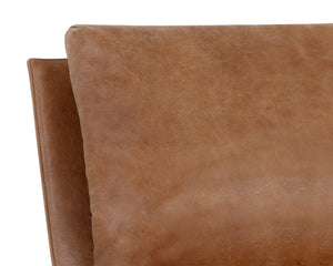ZANCOR LOUNGE CHAIR - GUNMETAL - TAN LEATHER