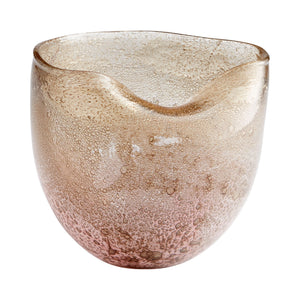 Wide Prospero Vase in Purple and Gold Dust
