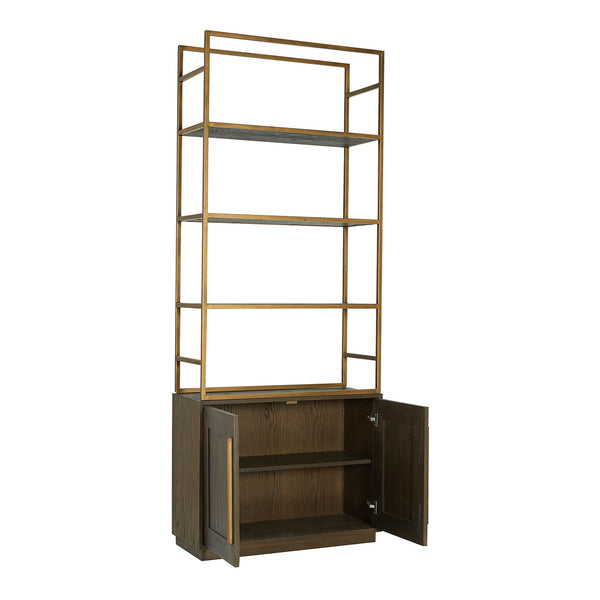 Moe's Elliot Bookshelf Brown Oak with 4 Shelves