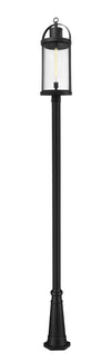 Roundhouse 1 Light Outdoor Post Mounted Fixture in Black Finish