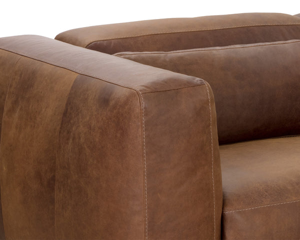 BEAU SOFA CHAISE - RAF - LUCIA TOBACCO LEATHER