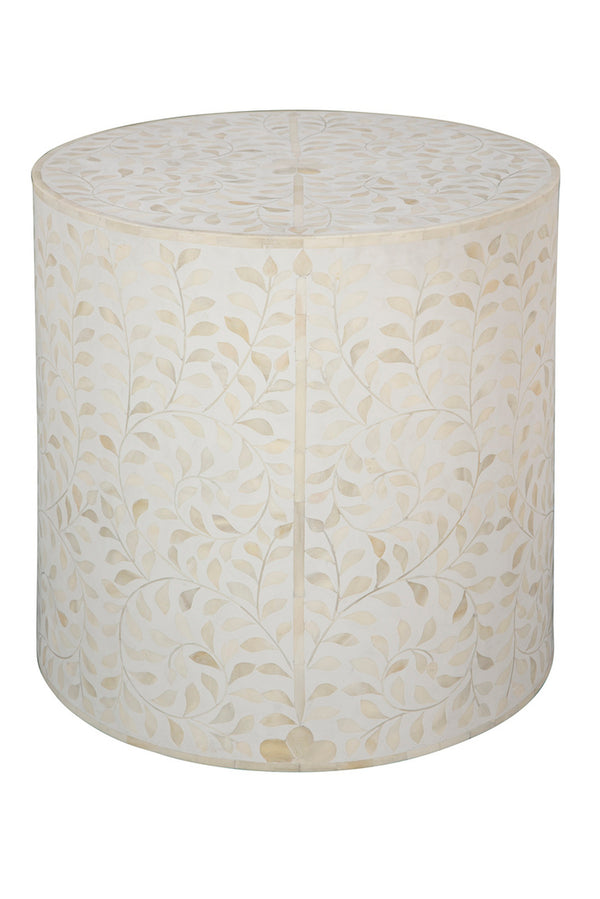 White Shell End Table