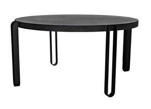 Marcellus Dining Table, 63", Black Metal
