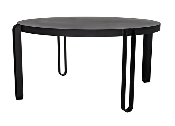 Marcellus Dining Table, 63", Black Metal