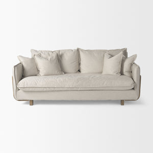 Roy I 84" Beige Upholstered Three Seater Sofa