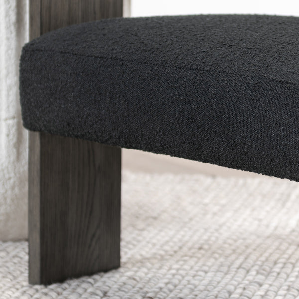Julina Upholstered Accent Chair with Oak Frame - Charcoal
