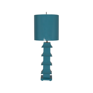TURQUOISE TOLE PAGODA LAMP
