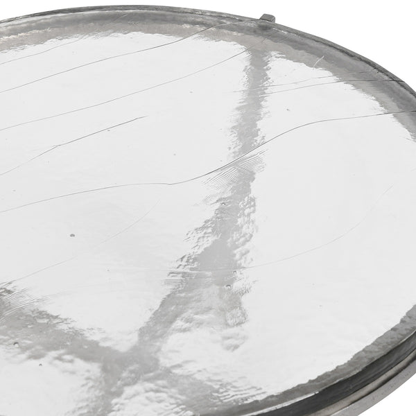 Patrick 18" Coffee Table with Glass Top & Zinc Antique Finish