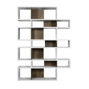 London Composition Large Bookshelf White/Walnut