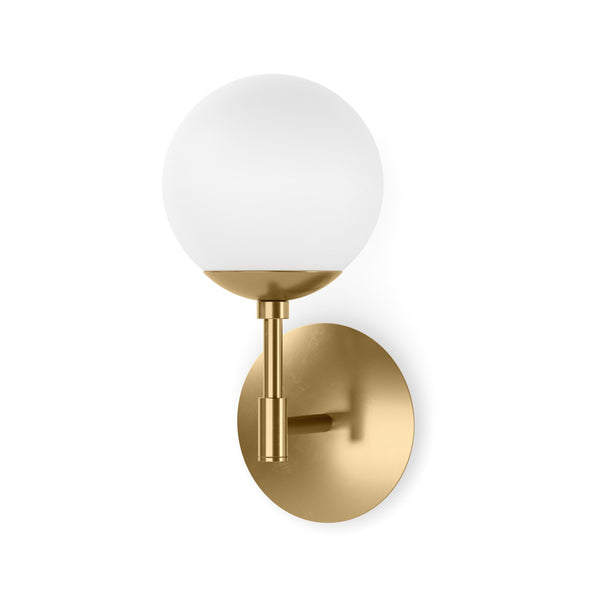 Sunset Sconce In Burnished Brass And Opal Matte Glass
