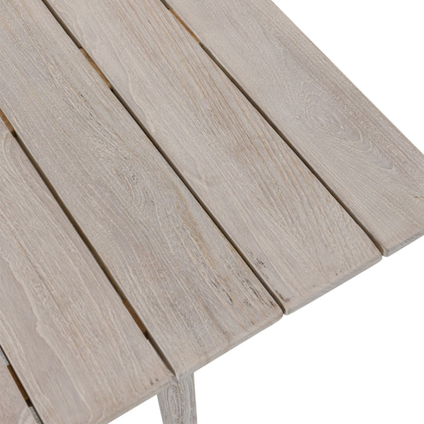 Dawn Outdoor Teak Coffee Table with Curved Edges - Gray