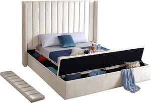 Joanne King Bed In Cream Velvet