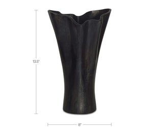 Moe's Yeri Cast Aluminum Vase in Aged Black