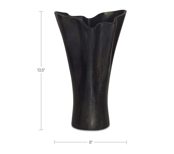 Moe's Yeri Cast Aluminum Vase in Aged Black