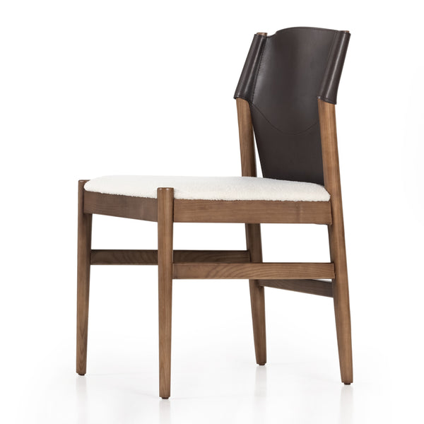 Lulu Armless Dining Chair In Espresso Leather
