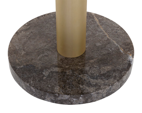 MONACO BAR TABLE - GOLD - GREY MARBLE / CHARCOAL GREY