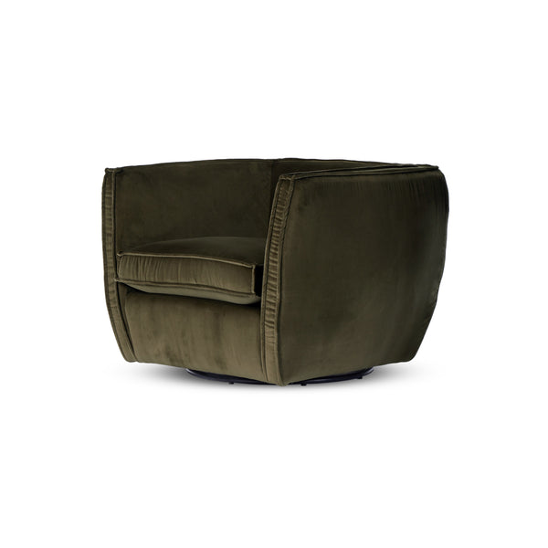 Rashi Swivel Chair In Surrey Olive