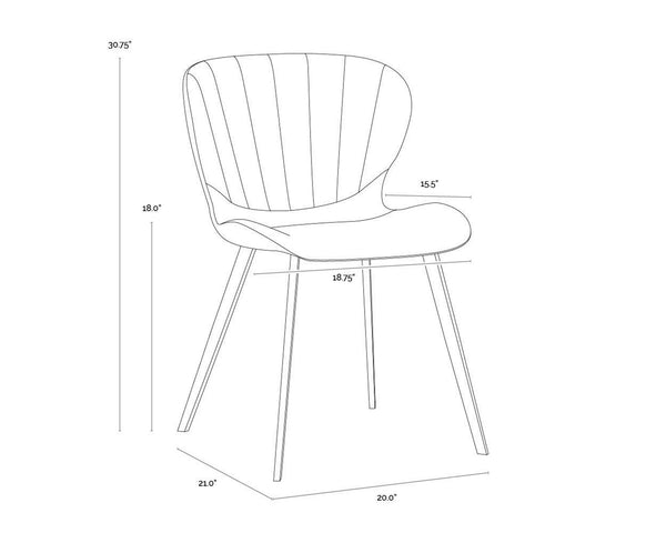 ARABELLA DINING CHAIR - BRAVO COGNAC / NOVEMBER GREY