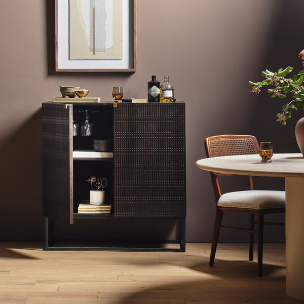 Kelby Bar Cabinet - Gunmetal