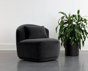 SORAYA SWIVEL ARMLESS CHAIR - SHADOW GREY
