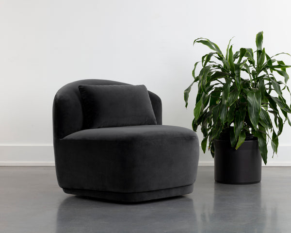 SORAYA SWIVEL ARMLESS CHAIR - SHADOW GREY