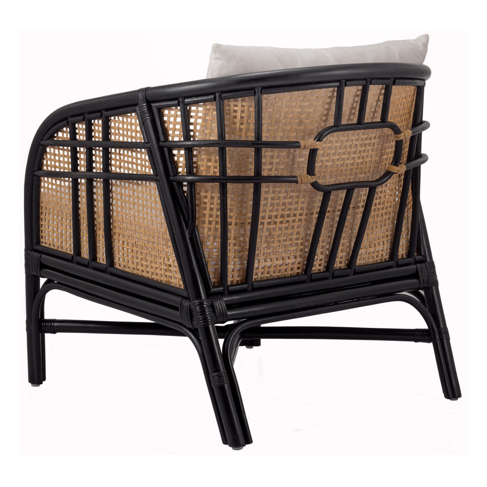 Ferrara Rattan Accent Arm Chair In Black/ Natural