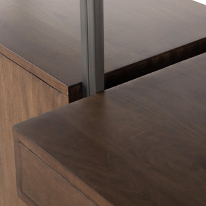Trey Modular Wall Desk W/ 2 Bookcases - Auburn Poplar
