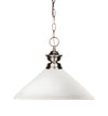 Shark 1 Light Pendant in Brushed Nickel Finish