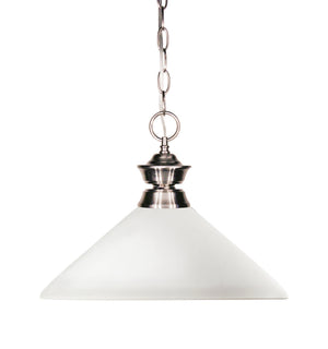Shark 1 Light Pendant in Brushed Nickel Finish